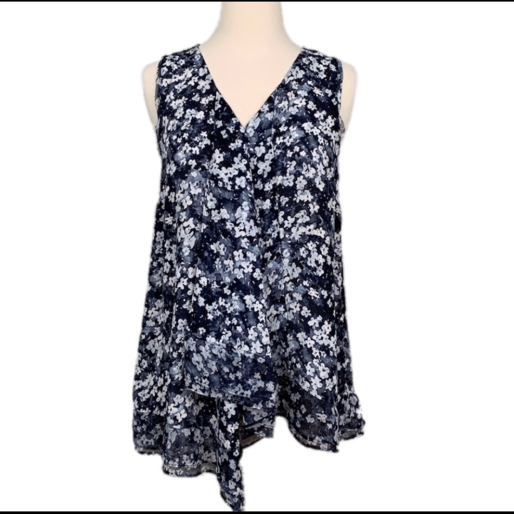 SIMPLY VERA VERA WANG Asymmetrical Top Floral M
